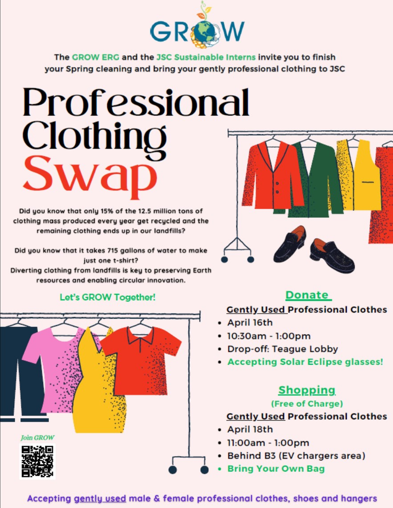 Poster for a clothing drive event.